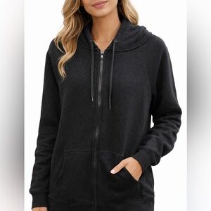 BDG Black Full-Zip Hooded Sweatshirt